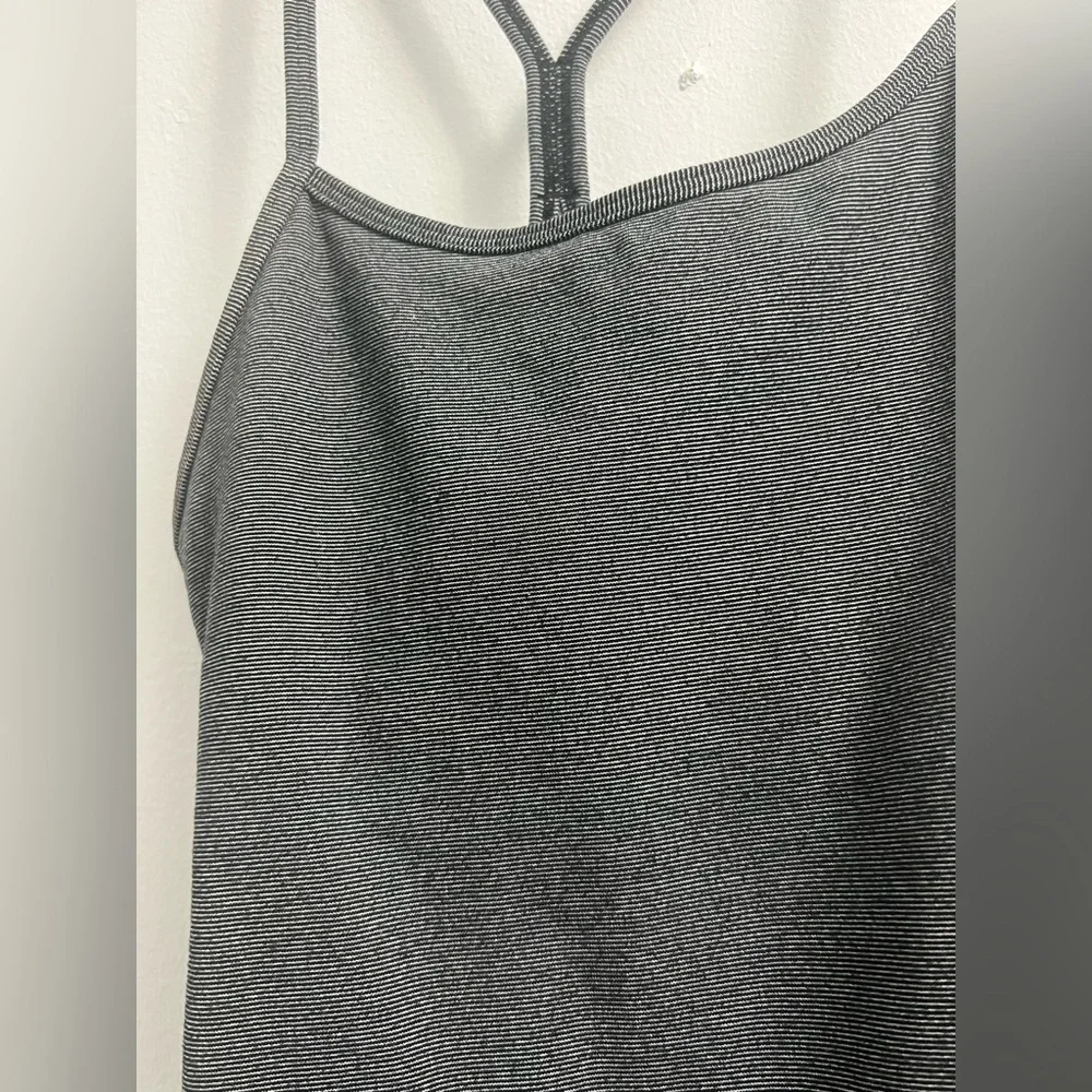 Lululemon Power Y Tank - Black Wee Stripe - Size 4